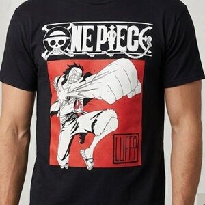 Onepiece Luffy Graphic Tee - Black and Red size L